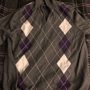 Argyle 1/4 zip sweater